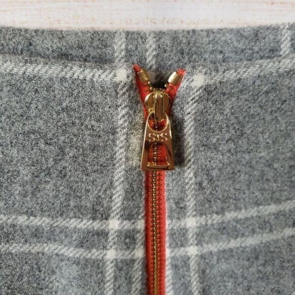 Sail To Sable Wool Blend Box Pleat Plaid Lined Mini Skirt Women's Size 6 Grey - Picture 5 of 11
